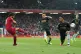 Liverpool's Mohamed Salah shoots at goal late in the game du