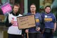 Members of the Royal College of Nursing union on the picket 