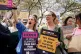 NHS workers on the picket line outside St Thomas' Hospital, 