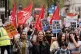NHS workers take part in a march from St Thomas' Hospital to