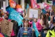 People at a National Education Union (NEU) rally in London, 