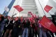 St Mungo's workers protest outside the homeless charity's he