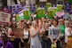 Women's rights campaigners in Westminster, London after taki