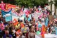 Members of the National Education Union (NEU) take part in a
