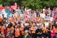 Members of the National Education Union (NEU) take part in a