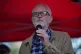 Jeremy Corbyn speaks during a protest organised by the Rail,