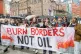 Campaigners take part in a Stop Rosebank protest outside the