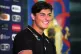 Louis Rees-Zammit during a press conference at the Stade May