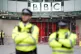 The scene at BBC Broadcasting House in London, after red pai