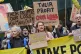 Protesters from Fossil Free London demonstrate outside JP Mo