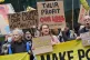 Protesters from Fossil Free London demonstrate outside JP Mo