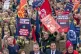 Firefighters from the Fire Brigades Union (FBU) take part in