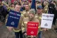 Firefighters from the Fire Brigades Union (FBU) take part in