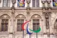 The Paralympic symbol (Agitos logo) outside the Hotel de Vil