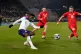 England's Bukayo Saka (left) and North Macedonia's Ezgjan Al