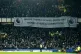 Everton fans hold up a banner in protest against the Premier