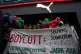 A BDS banner at a Palestine solidarity protest in 2023