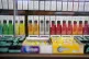 Disposable vapes of varying flavours on sale in a store clos