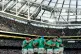 Ireland players in a huddle during the Guinness Six Nations 