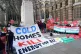 Protesters during an energy protest outside the Palace of We