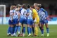Brighton and Hove Albion players form a huddle before the se