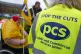 Public and Commercial Services union (PCS) on the picket lin