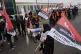 Amazon staff members on a GMB union picket line outside the 