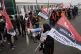 Amazon staff members on a GMB union picket line outside the 