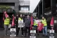 Aslef general secretary Mick Whelan (centre) on the picket l