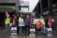 Aslef general secretary Mick Whelan (centre) on the picket l