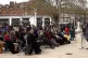 Screengrab taken from footage of people, including campaigne