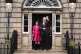 John Swinney, with his wife Elizabeth Quigley, on the steps 