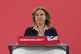 New Labour MP Natalie Elphicke, speaks prior to a speech by 