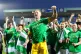 Celtic goalkeeper Joe Hart and team-mates celebrate after cl