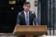 Prime Minister Rishi Sunak issuing a statement outside 10 Do