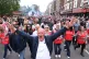 People take part in a protest march through London, organise