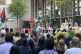 Pro Palestine protesters outside the Marshall building at th