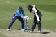 New Zealand Women's Molly Penfold is bowled by England Women