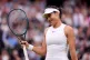 Emma Raducanu reacts during her match against Lulu Sun (not 