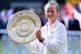 Barbora Krejcikova poses with the Venus Rosewater Dish after
