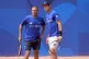 Great Britain's Andy Murray and Daniel Evans (left) during a