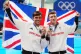 Britain's Tom Daley and Noah Williams with their silver meda