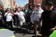 People protest in Blackpool, following the stabbing attacks 