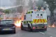 PSNI officers man road blocks in Belfast following an anti-I
