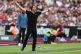 West Ham United manager Julen Lopetegui reacts on the touchl
