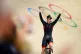 Britain's Emma Finucane celebrates winning a bronze medal fo