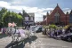The horse drawn hearse carrying the coffin of Southport stab