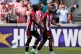 Brentford's Yoane Wissa (left) celebrates with Bryan Mbeumo 