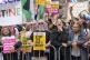Activists from Stand Up To Racism Scotland gather in Glasgow