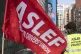 Members of the Aslef union on a picket line near to Leeds tr